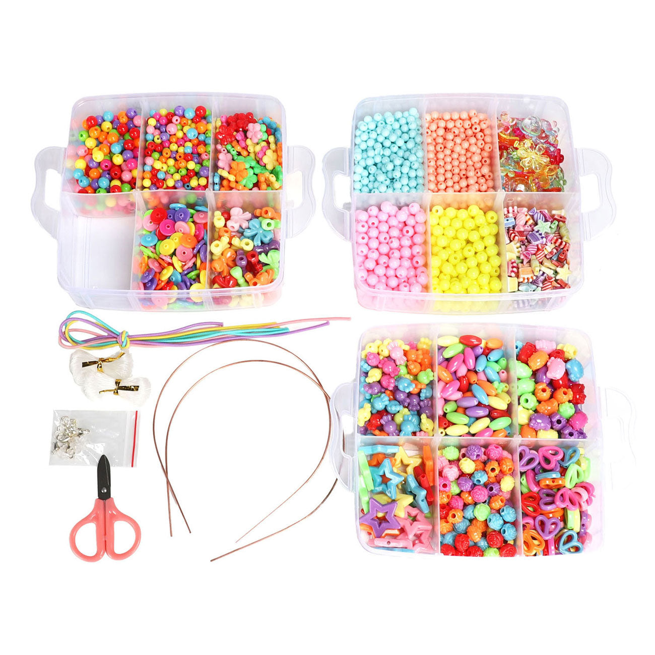 Ensemble de perles dans une boîte de rangement 3 couches