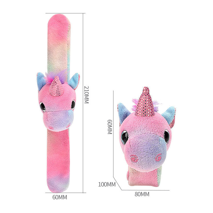 Bracelet à rabat en peluche licorne