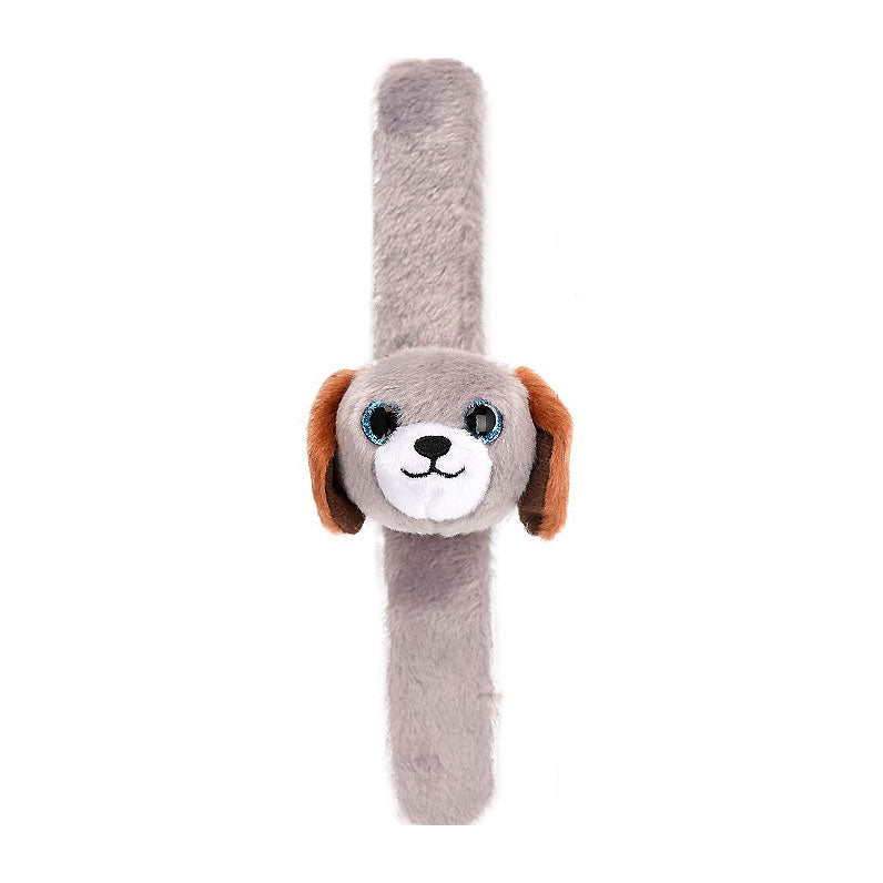 Bracelet pliant peluche chien gris