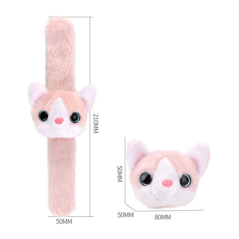 Bracelet pliant peluche minou rose
