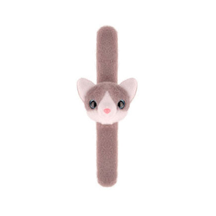 Bracelet pliant peluche minou gris