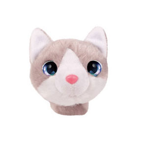 Bracelet pliant peluche minou gris