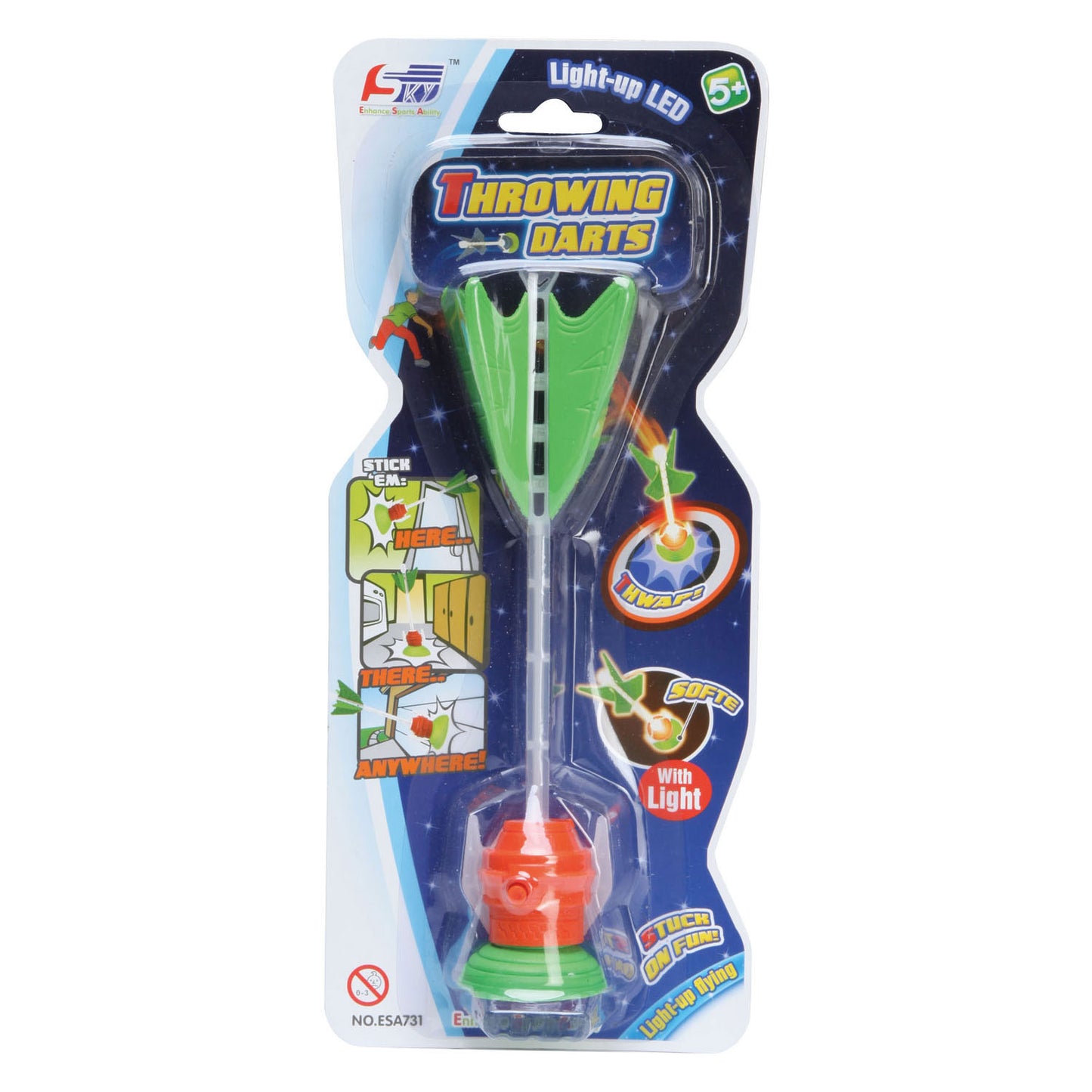 Ventouse pour fléchette à main avec lumière