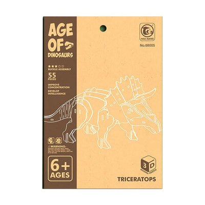 Kit de construction en bois tricératops 3D