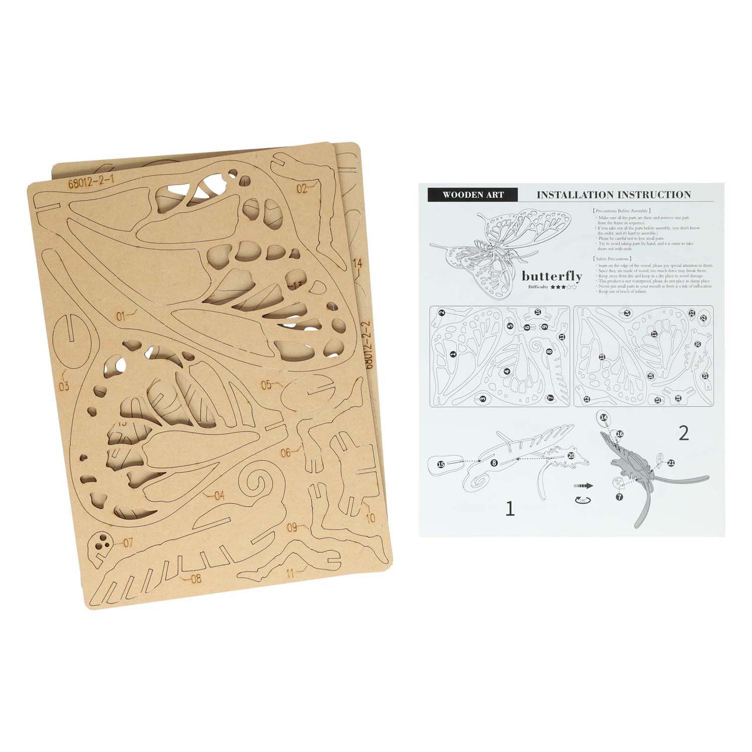 Kit de construction en bois papillon 3D