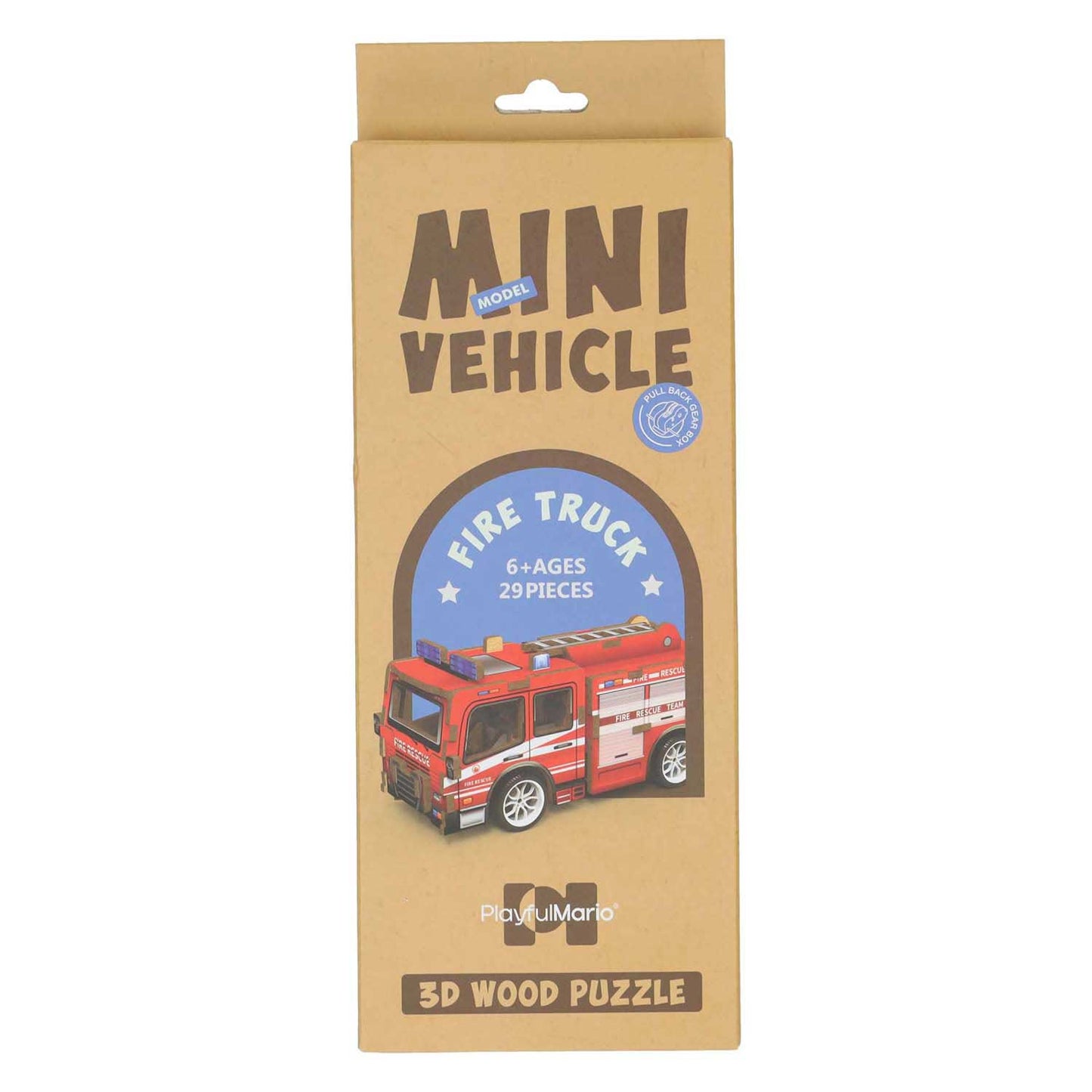 Kit de construction en bois camion de pompier 3D