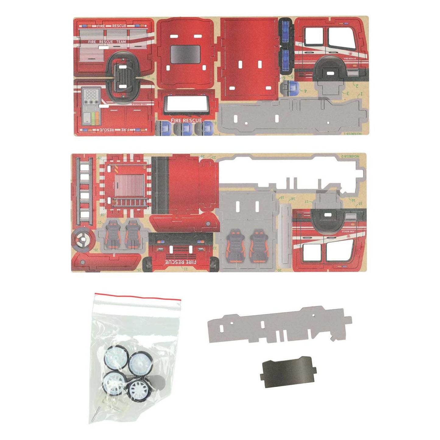 Kit de construction en bois camion de pompier 3D