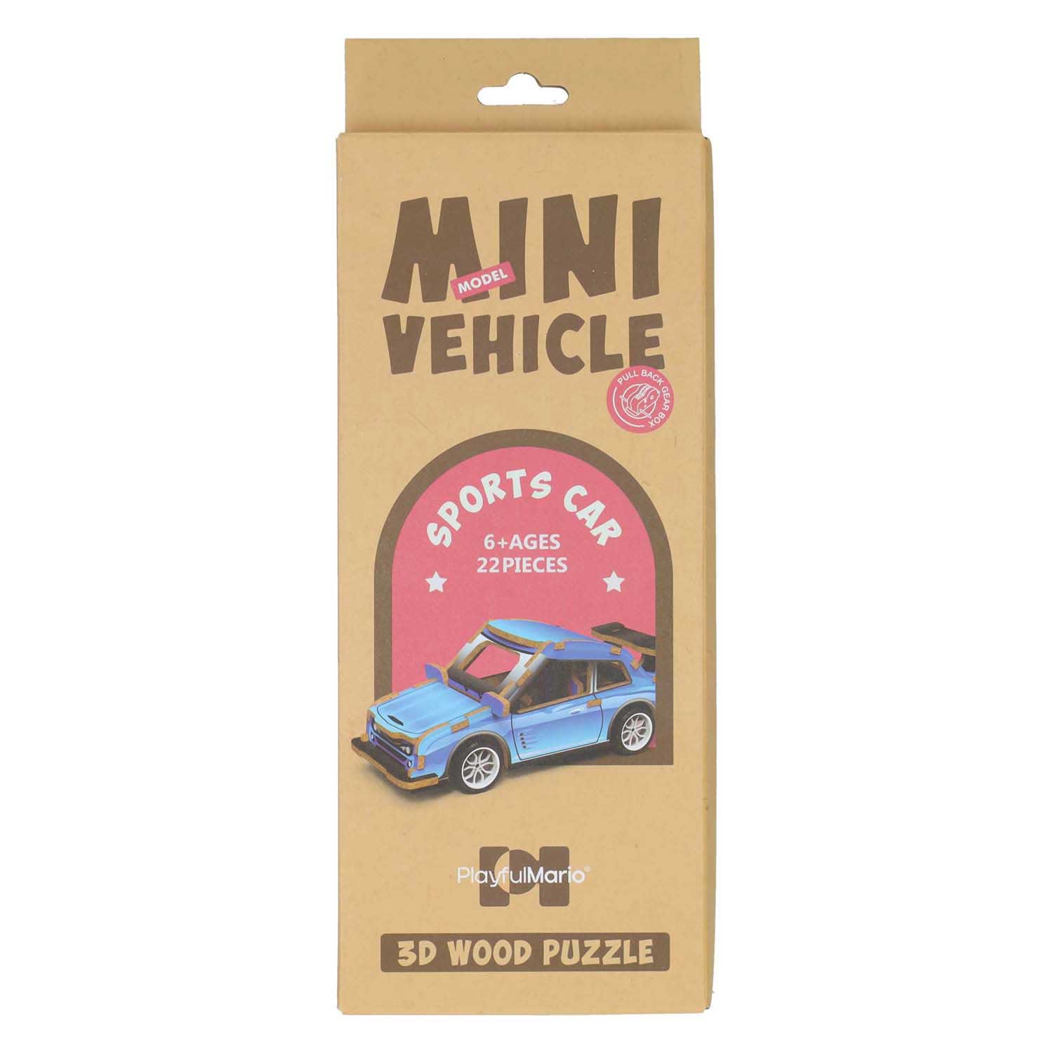Kit de construction en bois Voiture de sport 3D