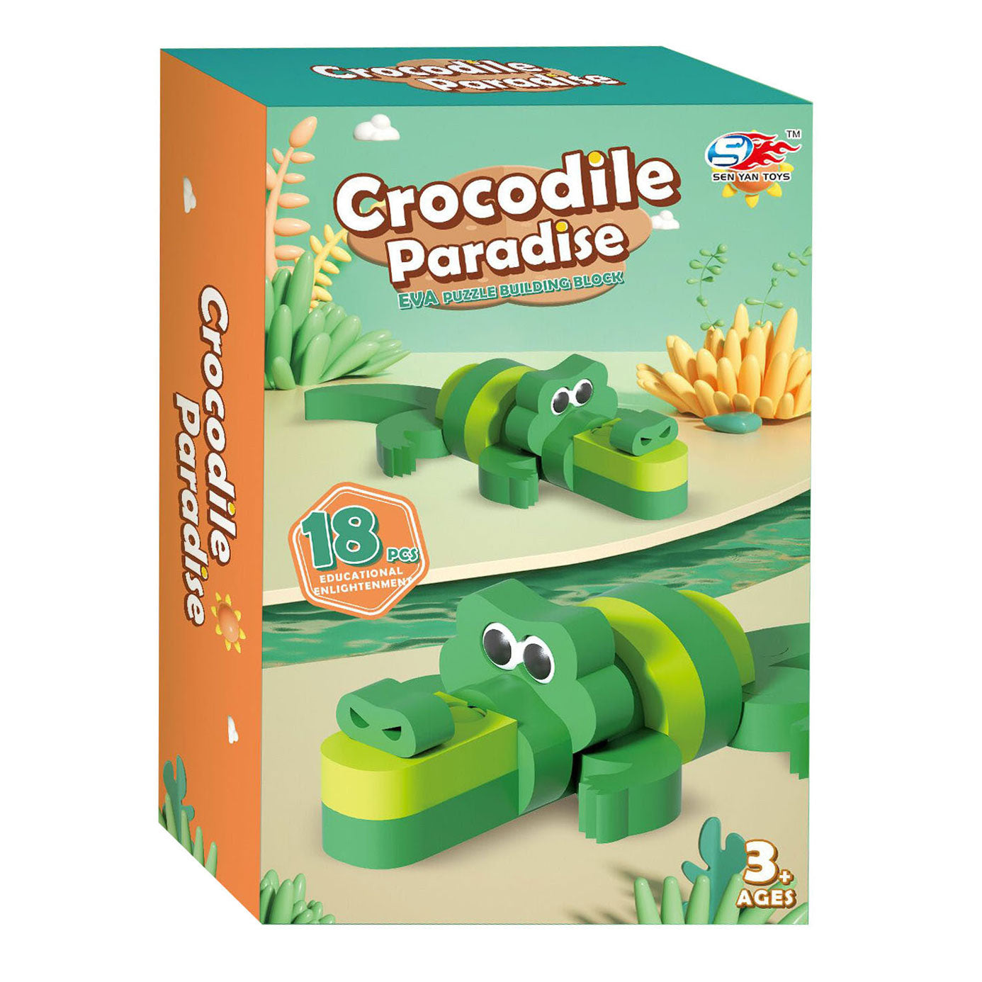 Jeu de construction en mousse crocodile 3D