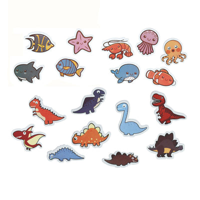Figurines de bain moussant dinosaures animaux marins, 18 pièces