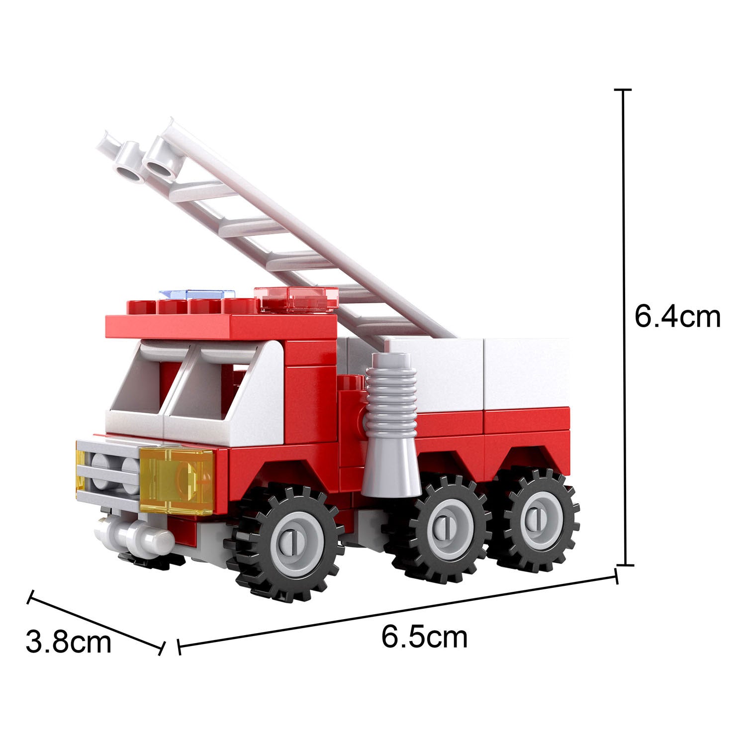 Coffret de construction camion-échelle de pompiers - 63 pièces.