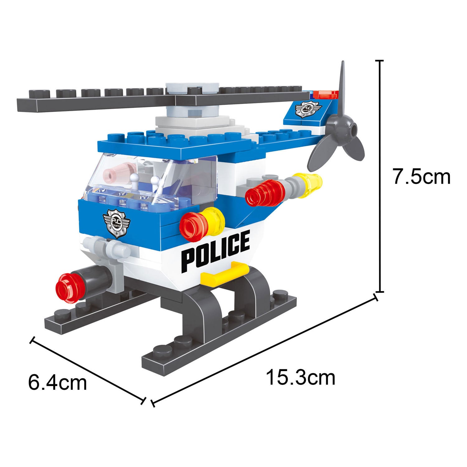 Jeu de construction d'hélicoptère de police - 68 pièces.
