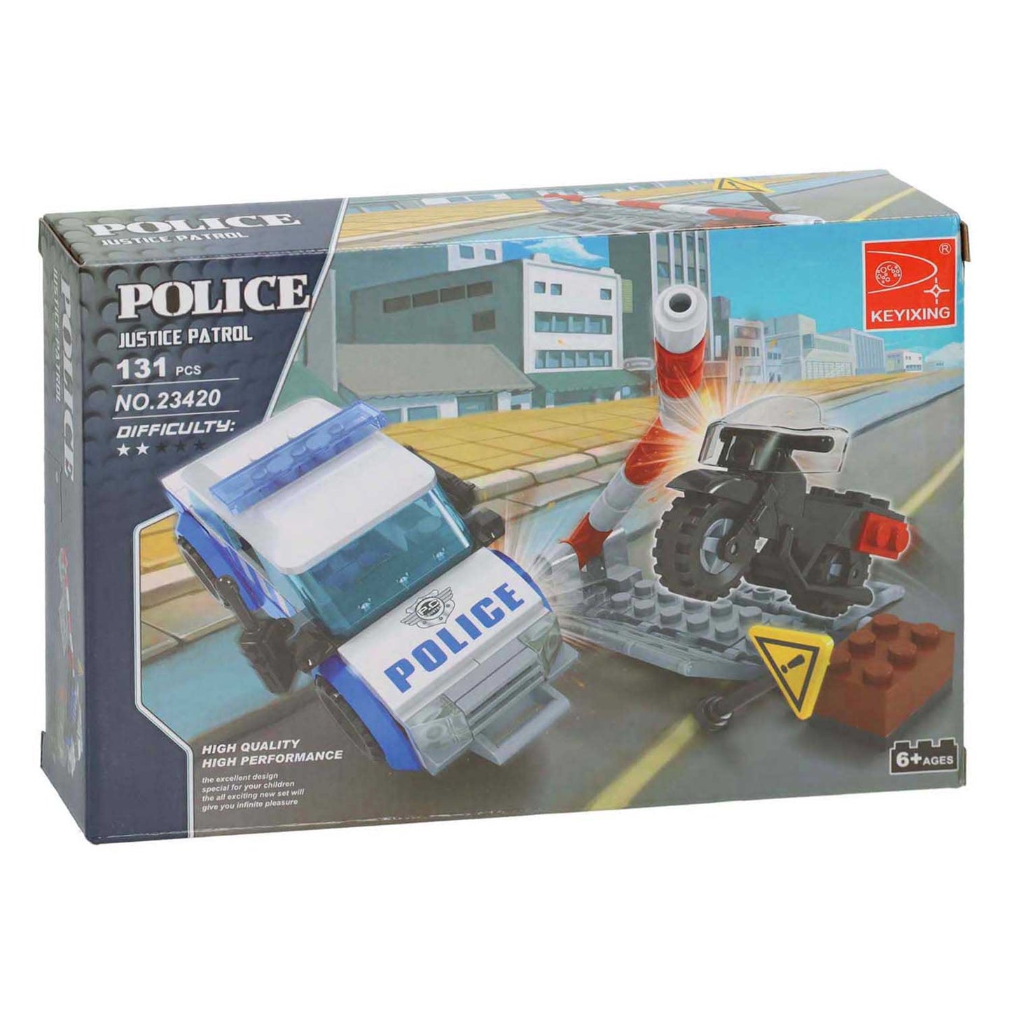 Jeu de construction barrage routier de la police - 127 pièces.