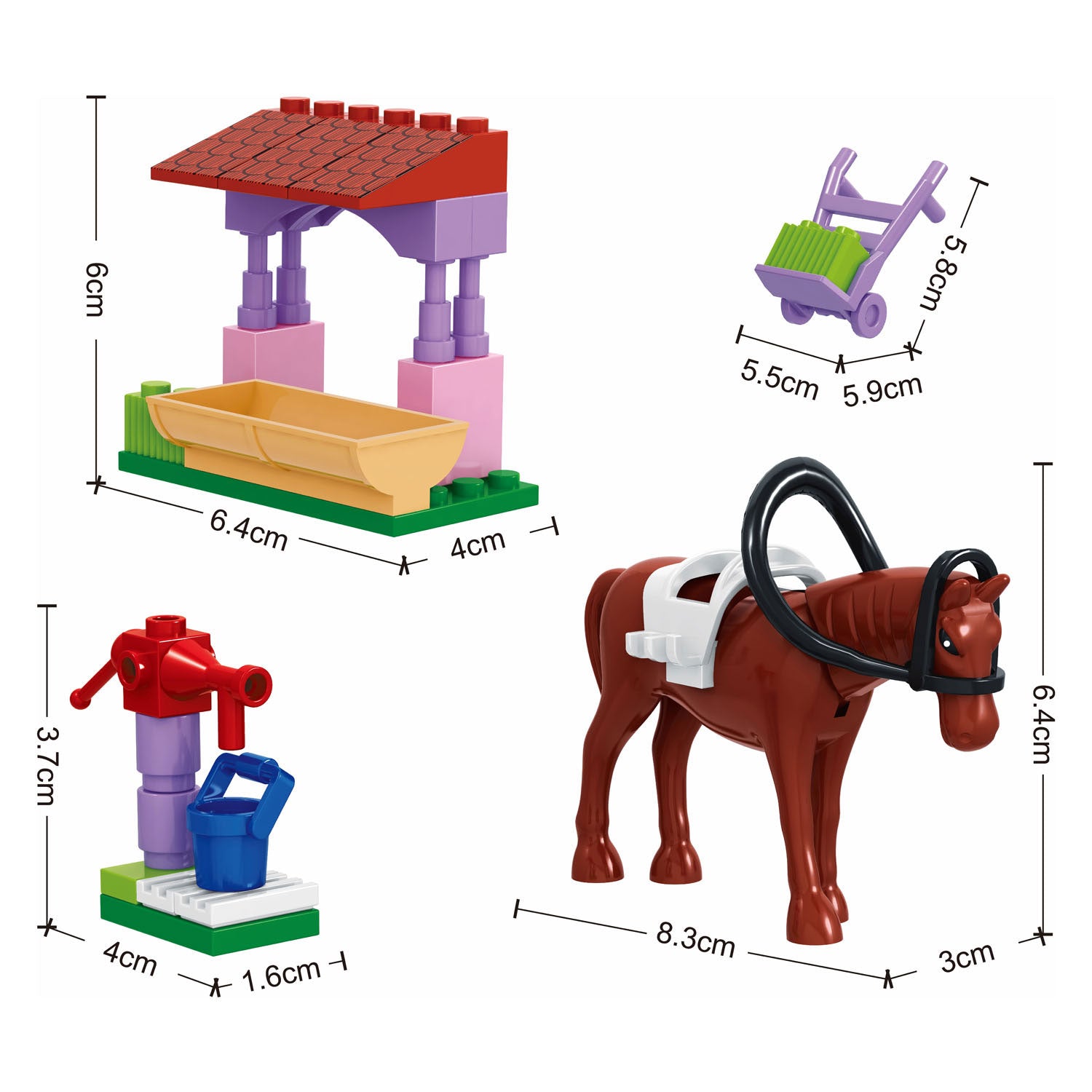 Kit de construction pour soins aux chevaux - 45 pièces.