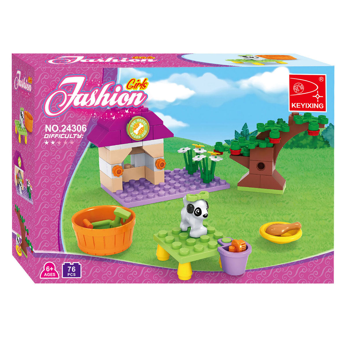 Jeu de construction pour aire de jeux pour chiens - 76 pièces.