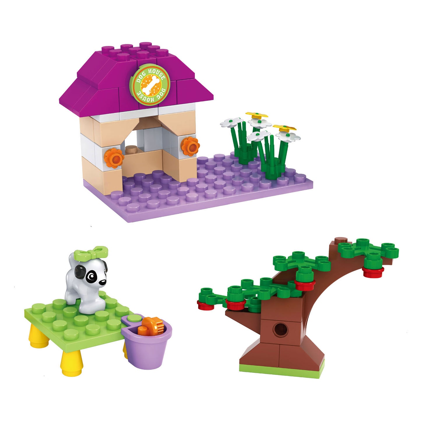 Jeu de construction pour aire de jeux pour chiens - 76 pièces.