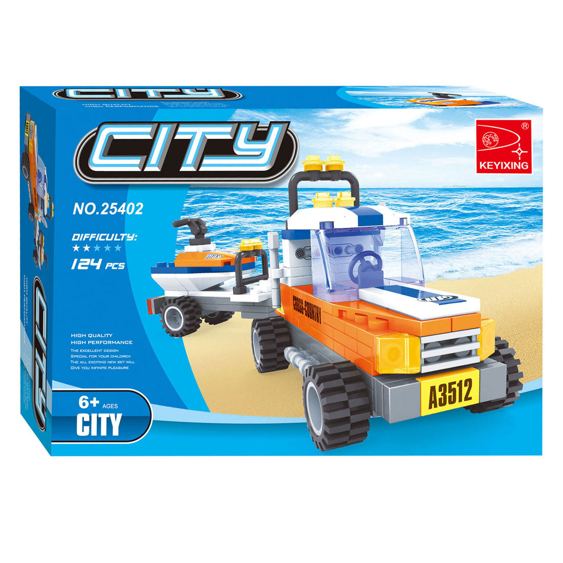 Jeu de construction service de sauvetage sur la plage - 124 pièces.