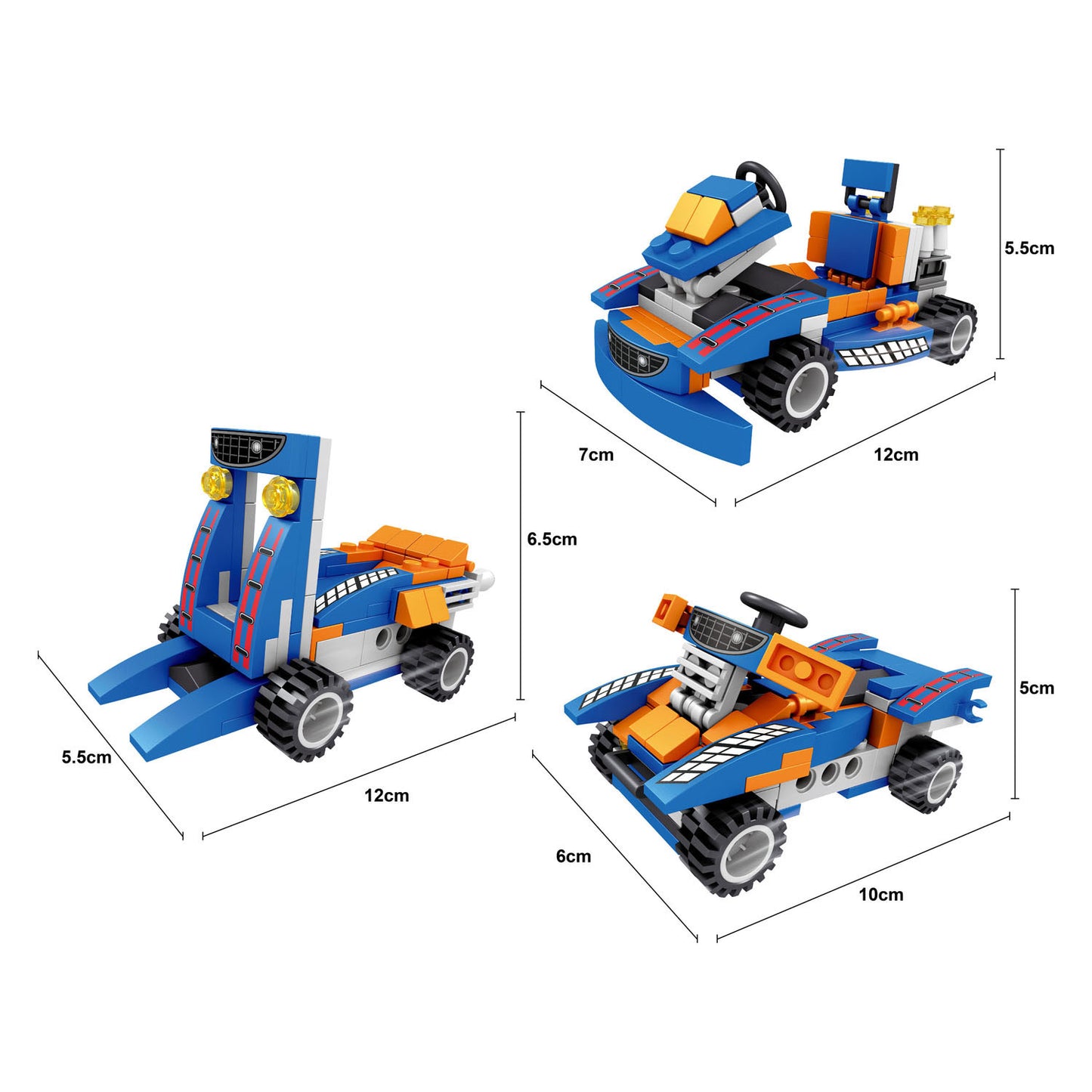Jeu de construction véhicules 3 en 1, 124 pièces