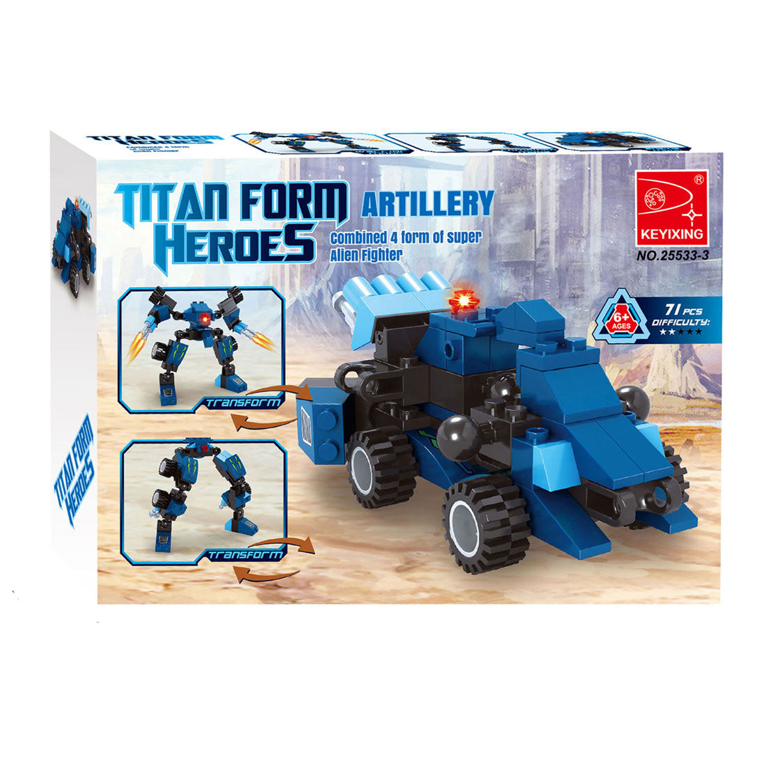 Jeu de construction Titan Transform Blue - 71 pièces.