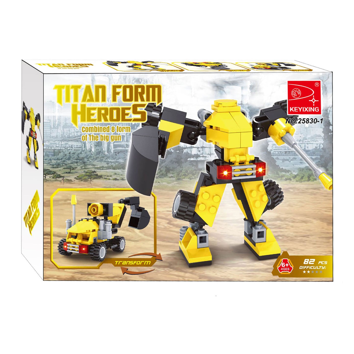 Kit de construction pelle robot transformable - 82 pcs.