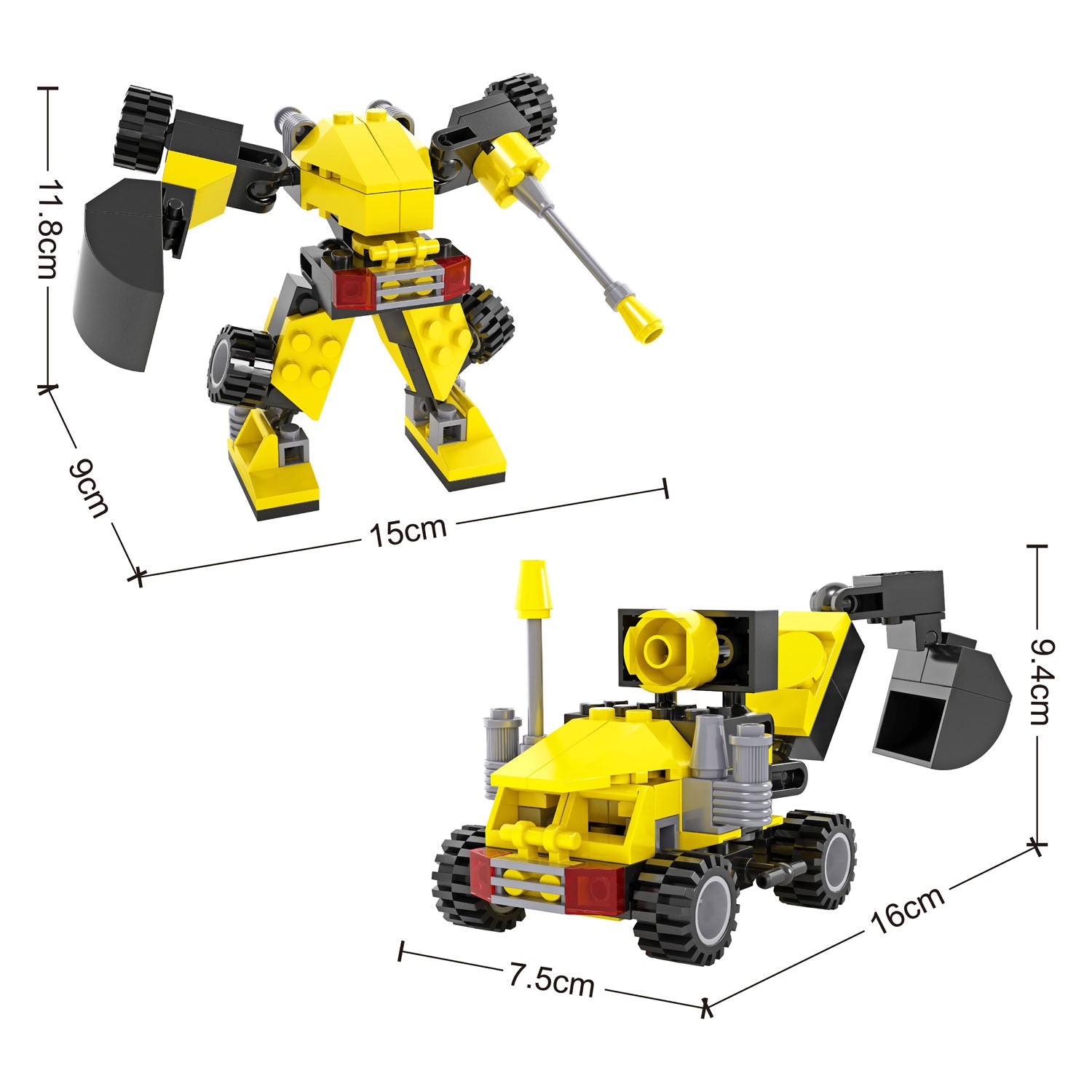 Kit de construction pelle robot transformable - 82 pcs.