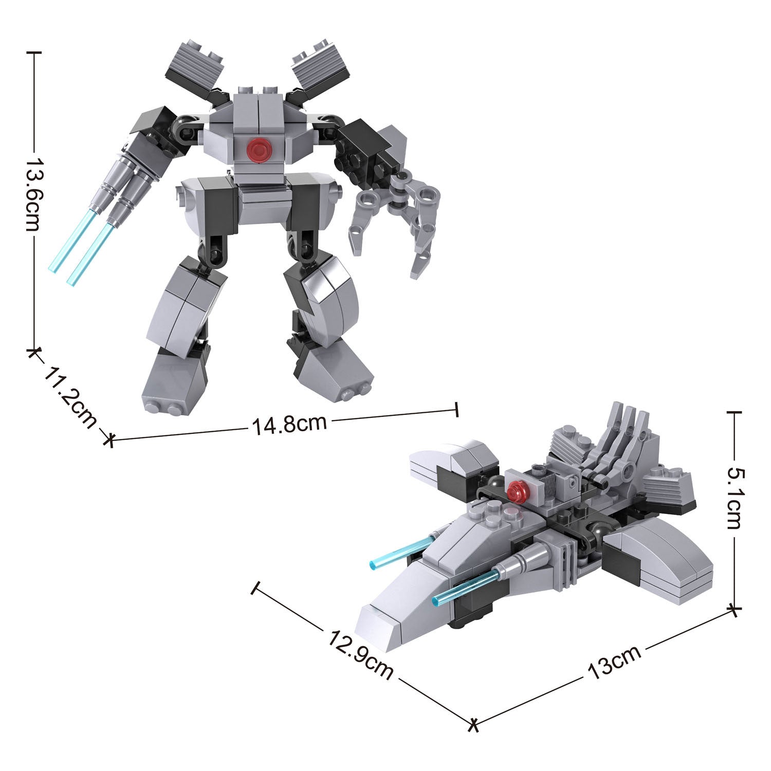 Jeu de construction transformer le vaisseau spatial robot - 81 pièces