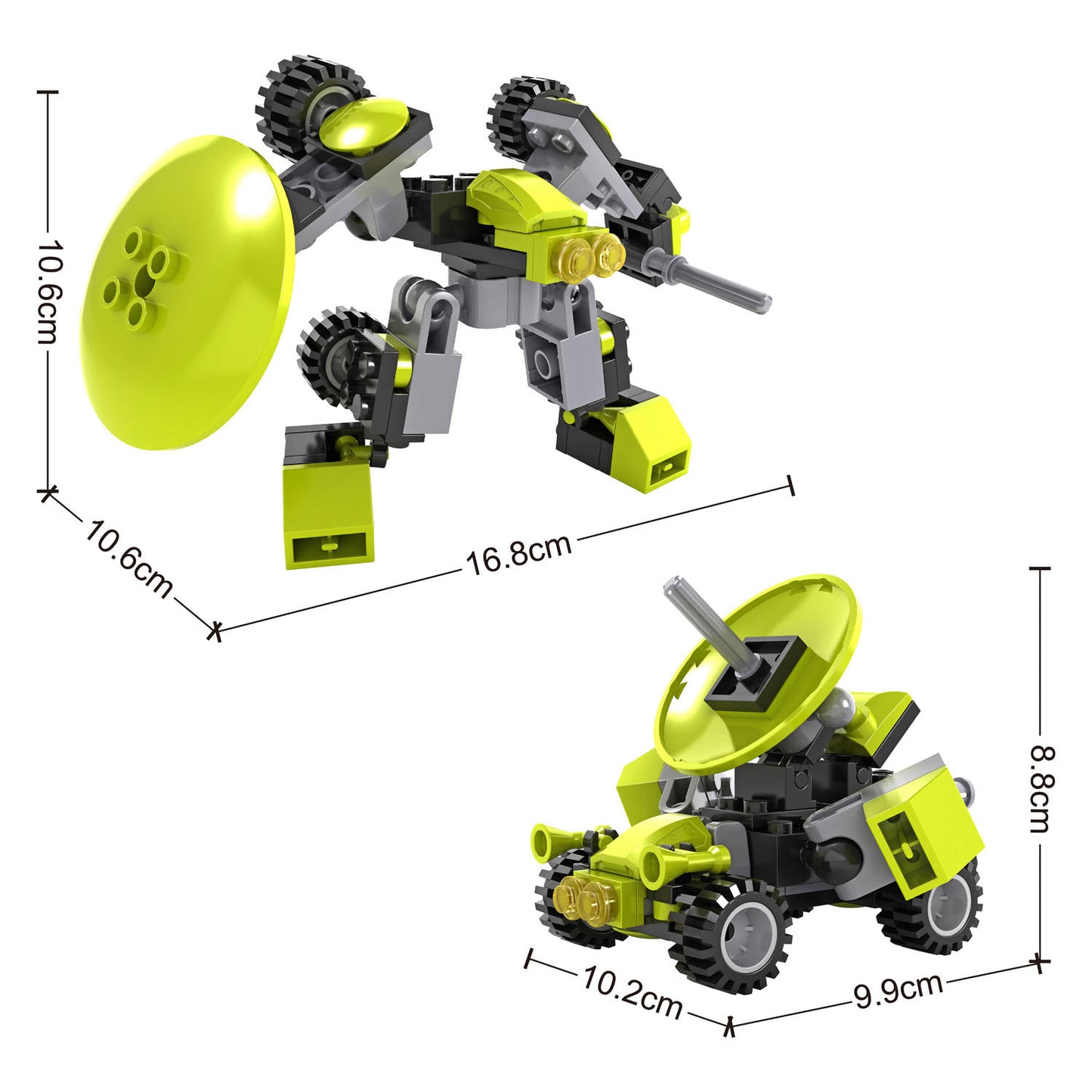 Jeu de construction transformer la voiture spatiale robot - 90 pièces