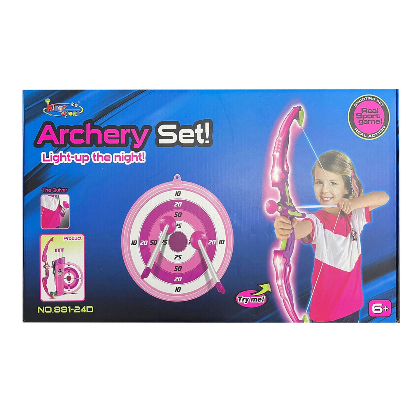 Arc et flèche sertis de rose clair
