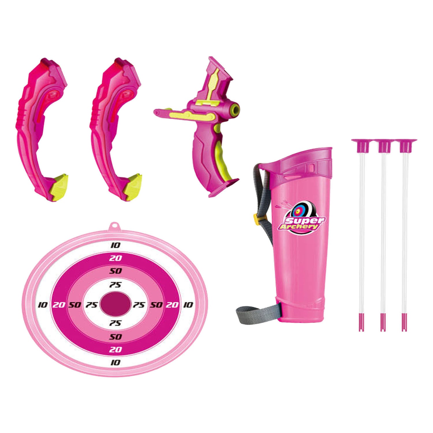 Arc et flèche sertis de rose clair