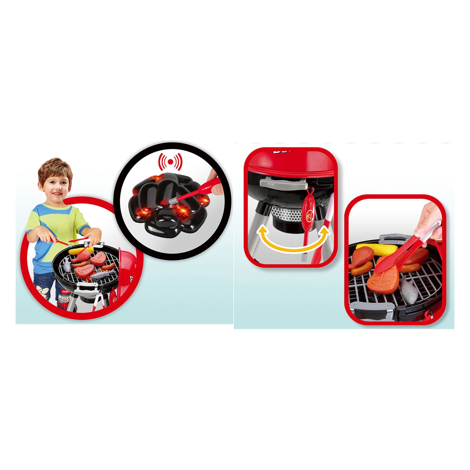 Barbecue et accessoires pour enfants avec lumière et son