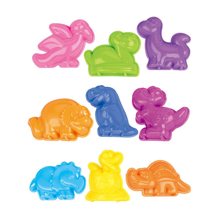 Jouez au sable avec 3 formes de dinosaures