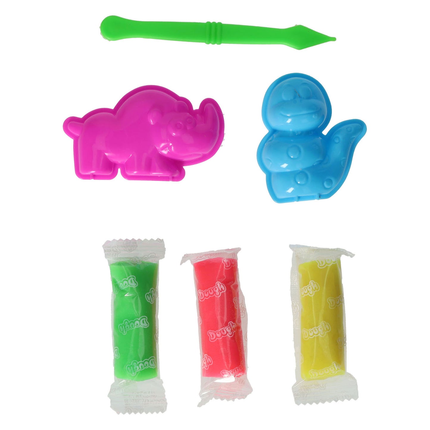 Set d'argile avec 2 formes d'animaux et 1 outil