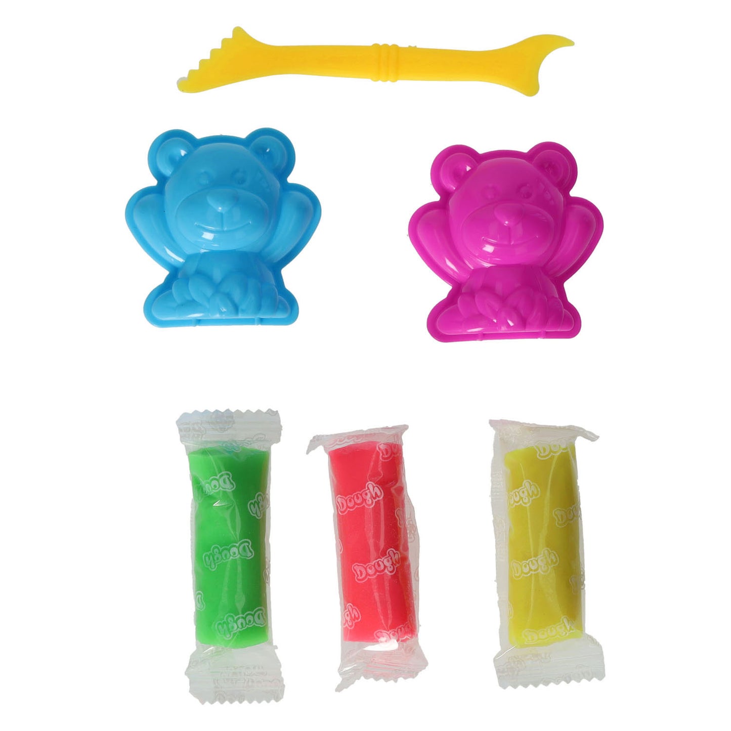 Set d'argile avec 2 formes d'animaux et 1 outil