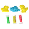 Set d'argile avec 2 formes et outils de dinosaures - 3 couleurs d'argile