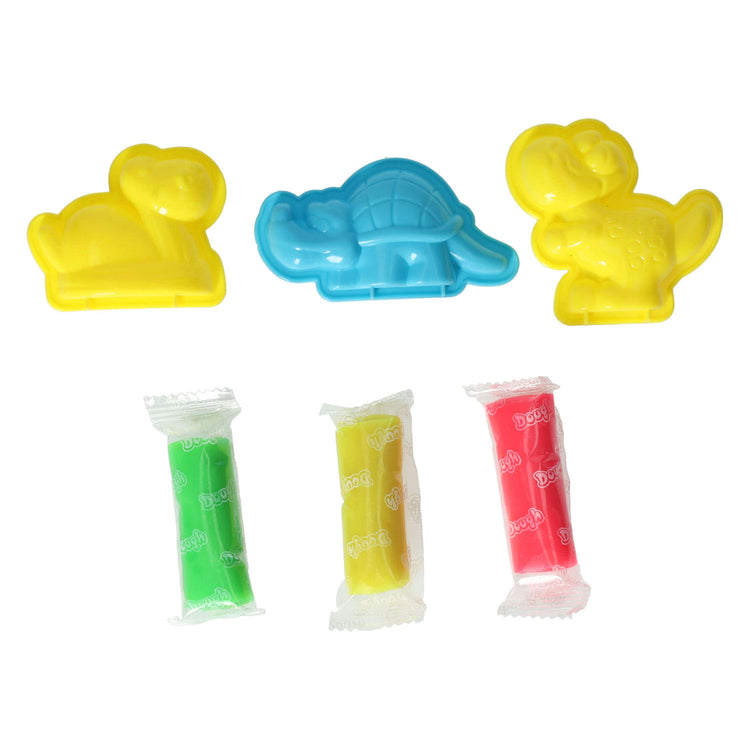 Set d'argile avec 2 formes et outils de dinosaures - 3 couleurs d'argile
