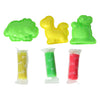Set d'argile avec 2 formes et outils de dinosaures - 3 couleurs d'argile