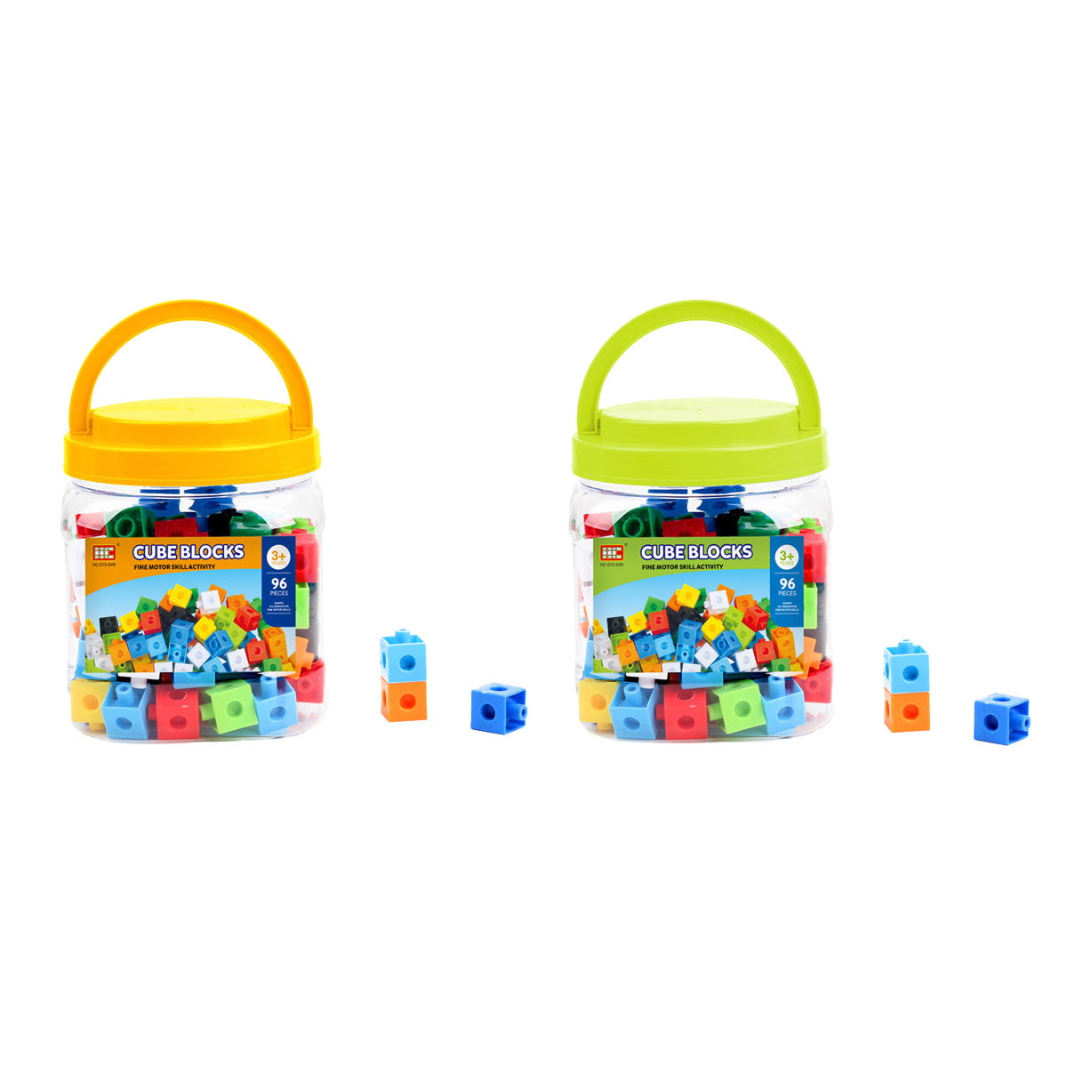 Cubes de construction en boîte, 96 pièces.