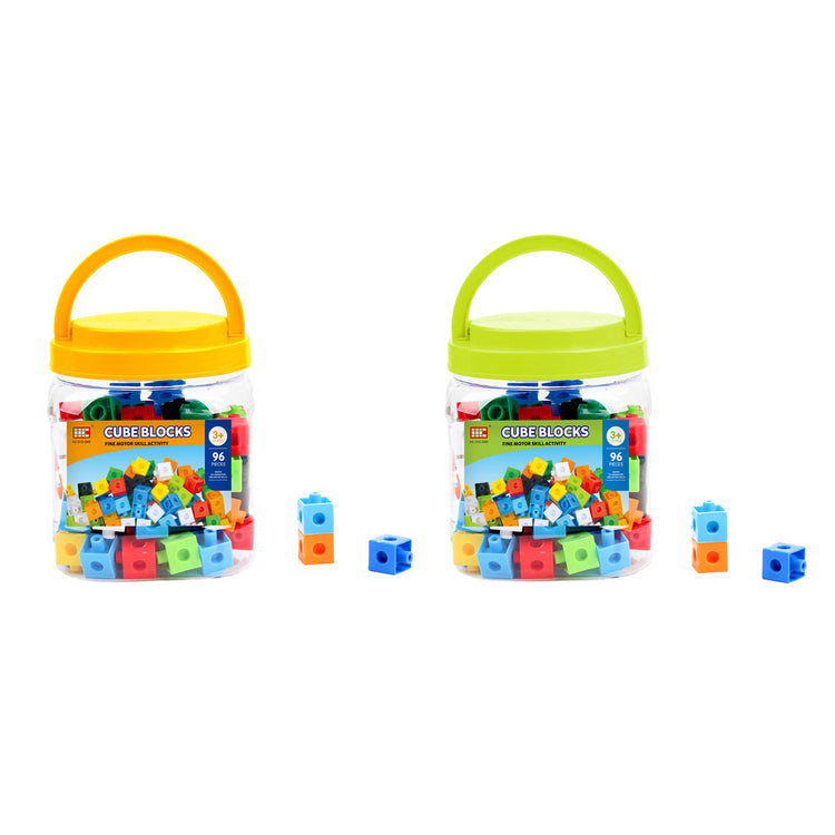 Cubes de construction en boîte, 96 pièces.