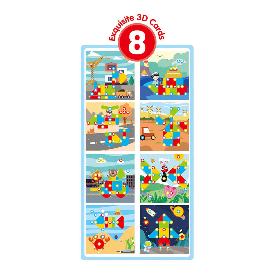 Jeu de vis 8 plaques bleues, 123 pcs.