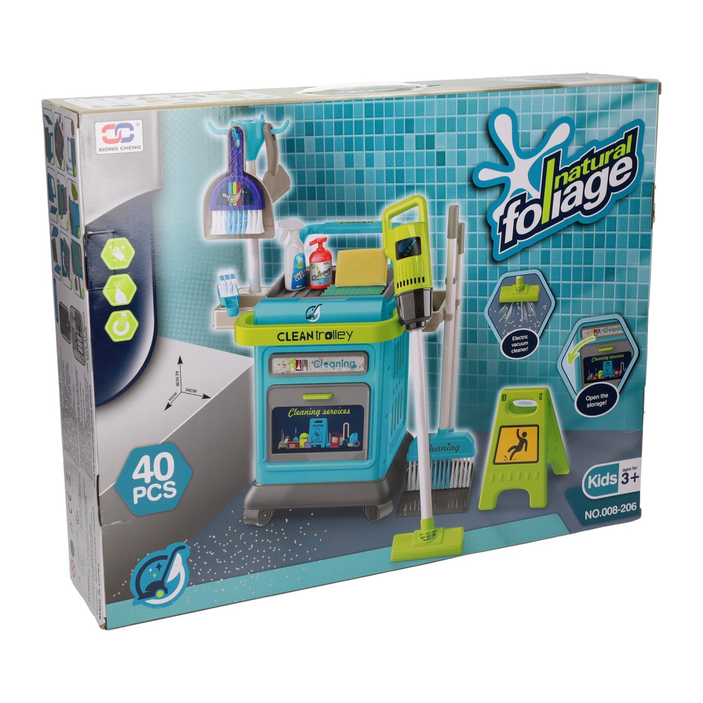 Ensemble complet de chariot de nettoyage - 40 pcs.