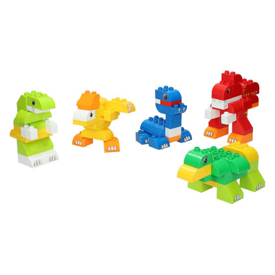 Jeu de construction Dino en blocs dans une boîte de rangement - 84 pièces.