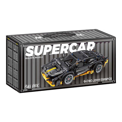 Jeu de blocs de construction voiture de sport rétractable - 589 pièces.