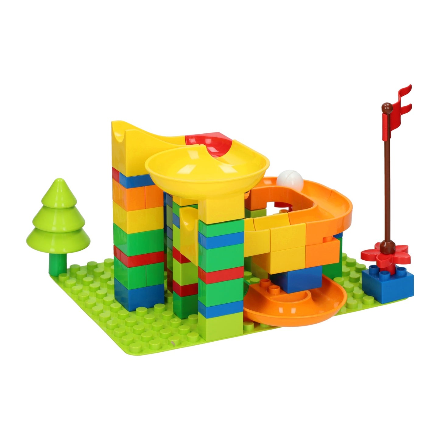 Ensemble de construction de blocs de piste en marbre - 101 pièces.