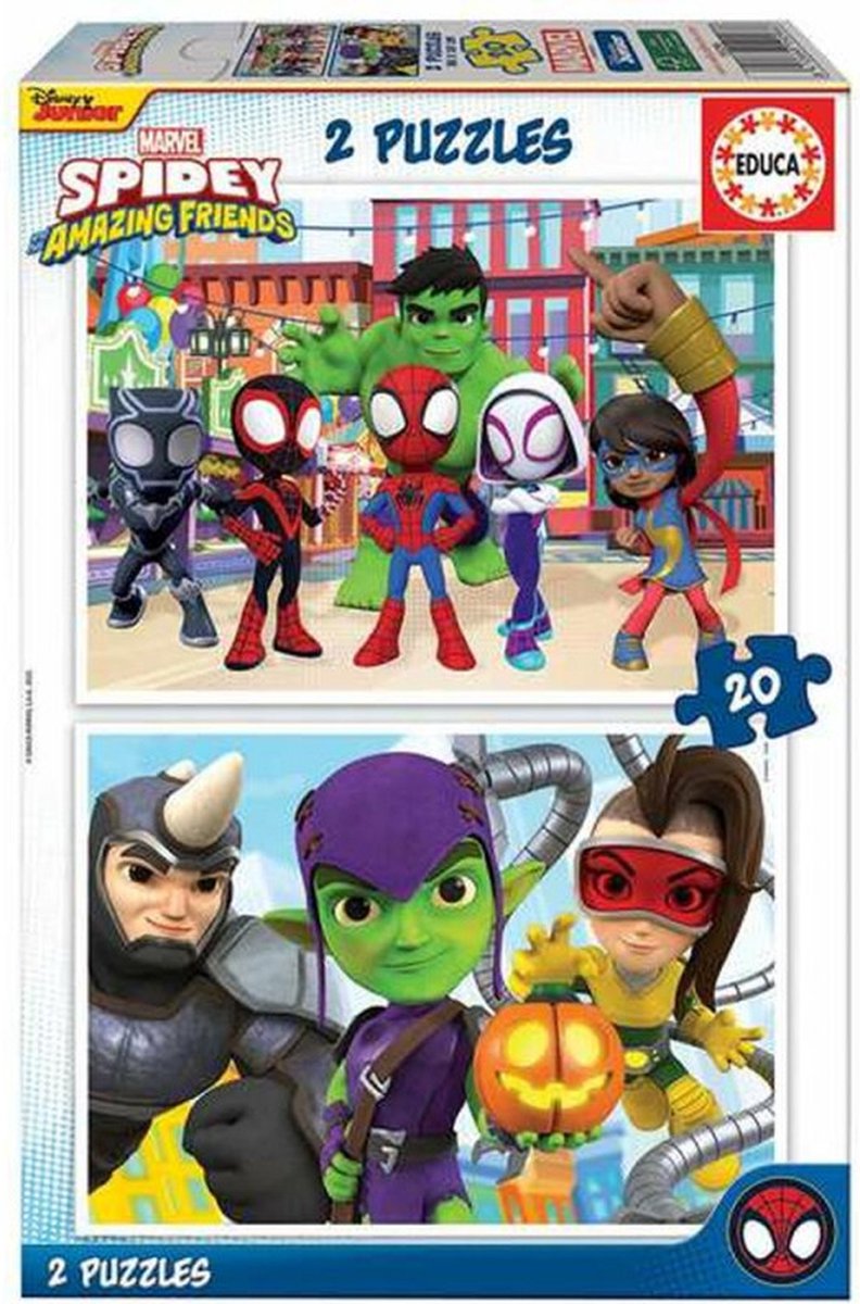 Educa - puzzle - 2 x 20 pièces - Spidey ses incroyables amis
