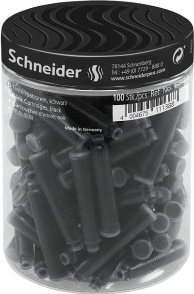 Cartouches d'encre Schneider pour instruments d'écriture Schneider - 100 pièces - noir - s-6801
