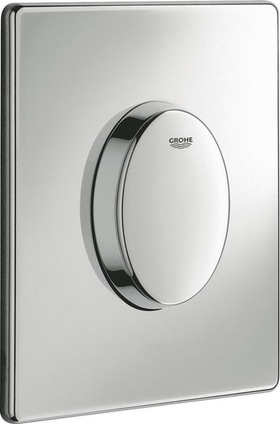 Plaque d'actionnement pour toilettes Grohe Skate Air, chasse d'eau simple verticale chromée