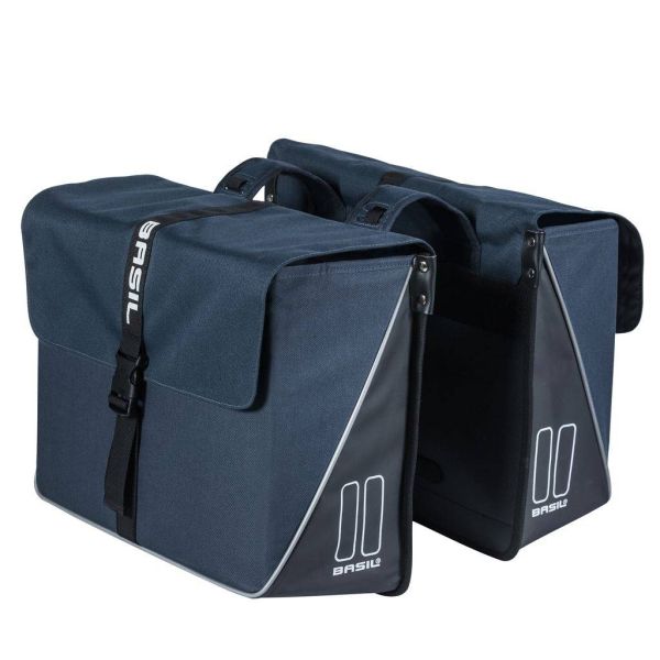 Basil Forte sacoche double pour vélo, hydrofuge, bleu marine noir, 35L