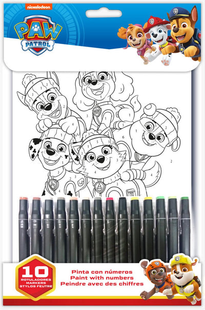 Livre de coloriage Paw Patrol avec chiffres