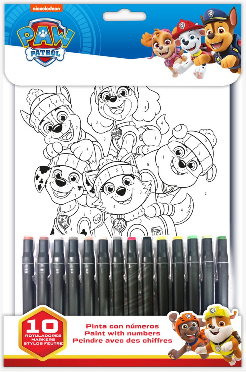 Livre de coloriage Paw Patrol avec chiffres