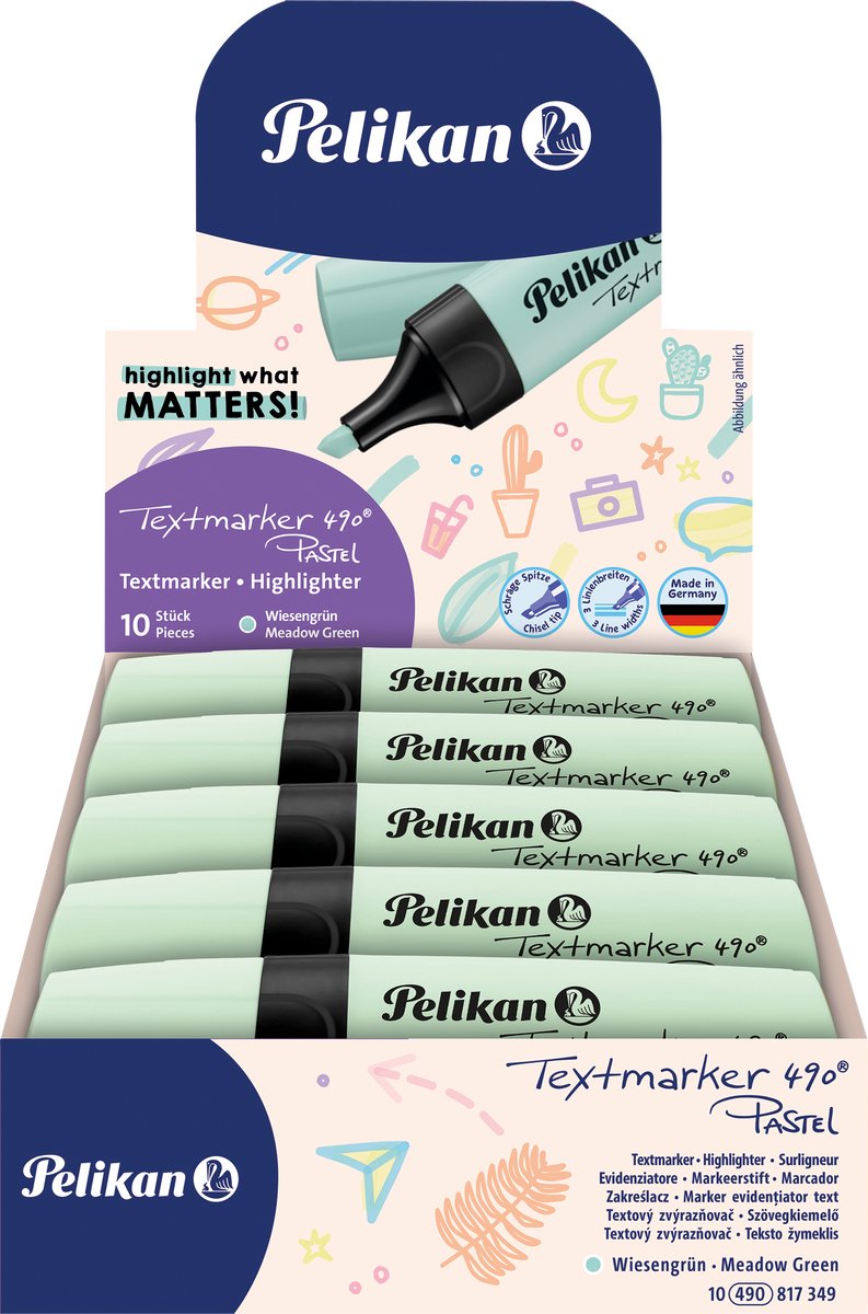 Pelikan marqueur de texte 490 - surligneur - vert pastel - 10 pièces